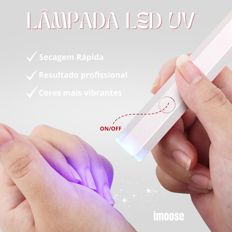 Kit de Unhas Adesivas em Gel e Lâmpada de Led UV - Unhas Perfeitas Instantâneas